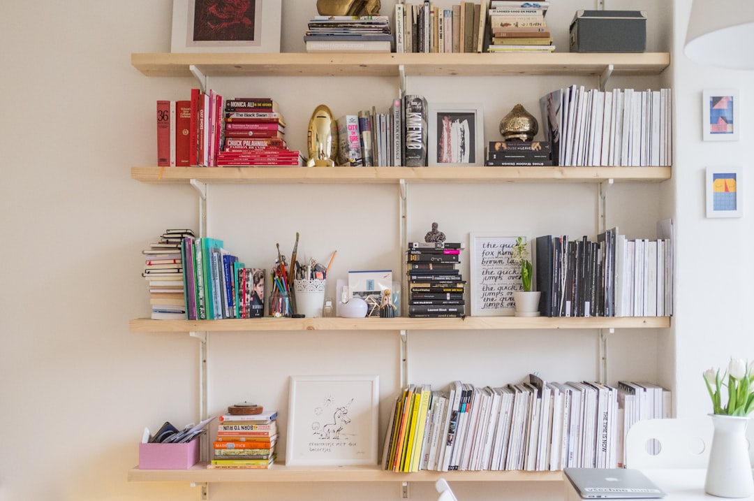 Estantería organizada con libros como referencia para una zona infantil de lectura