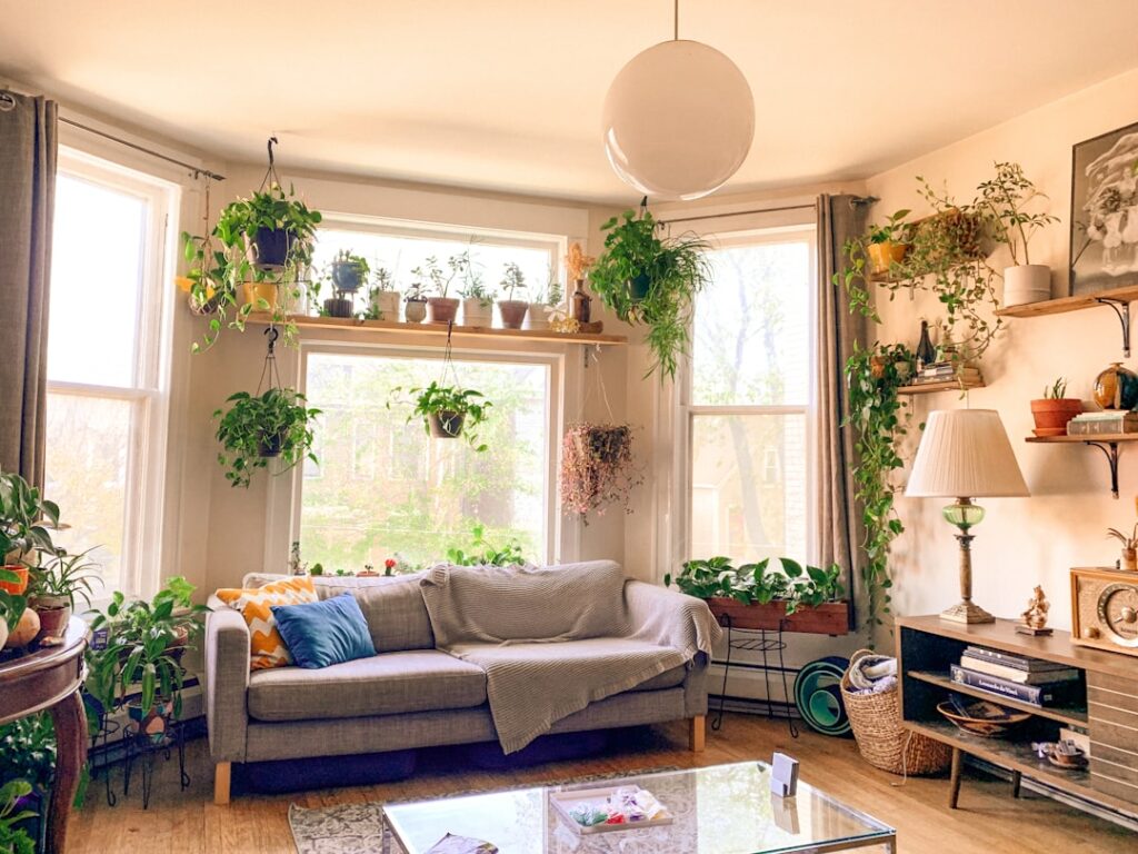 Sala acogedora con decoración práctica y económica